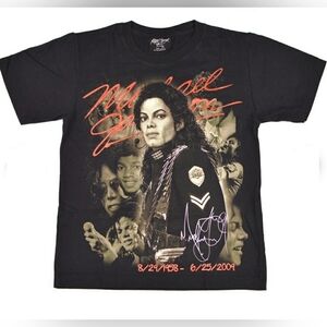 Michael Jackson "The King Of Pop" In Loving Memory Black Graphic T-Shirt TEE MJ